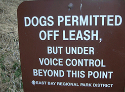 Dogs Permitted Off Leash sign