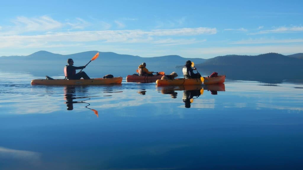 kayakers on Lake Tahoe