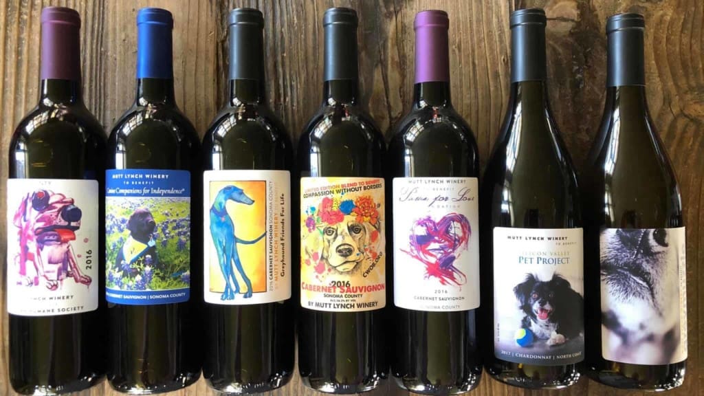 Dog themed wines from Mutt Lynch Winery.