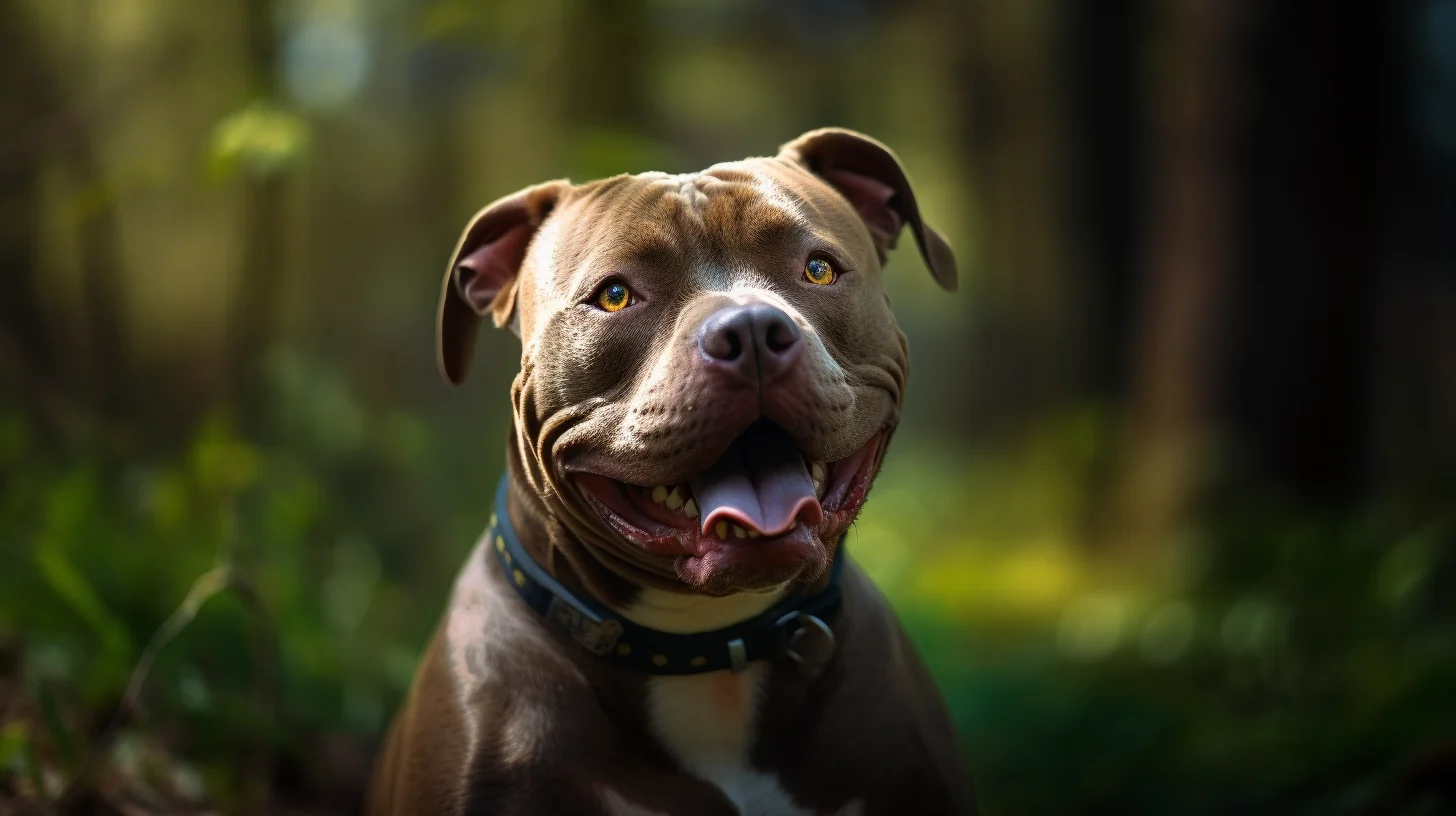 GarlicLover_Beautiful_friendly_pit_bull_smiling_in_the_park_you_6cc2943c-032f-4d47-bfce-0370c2c589a9