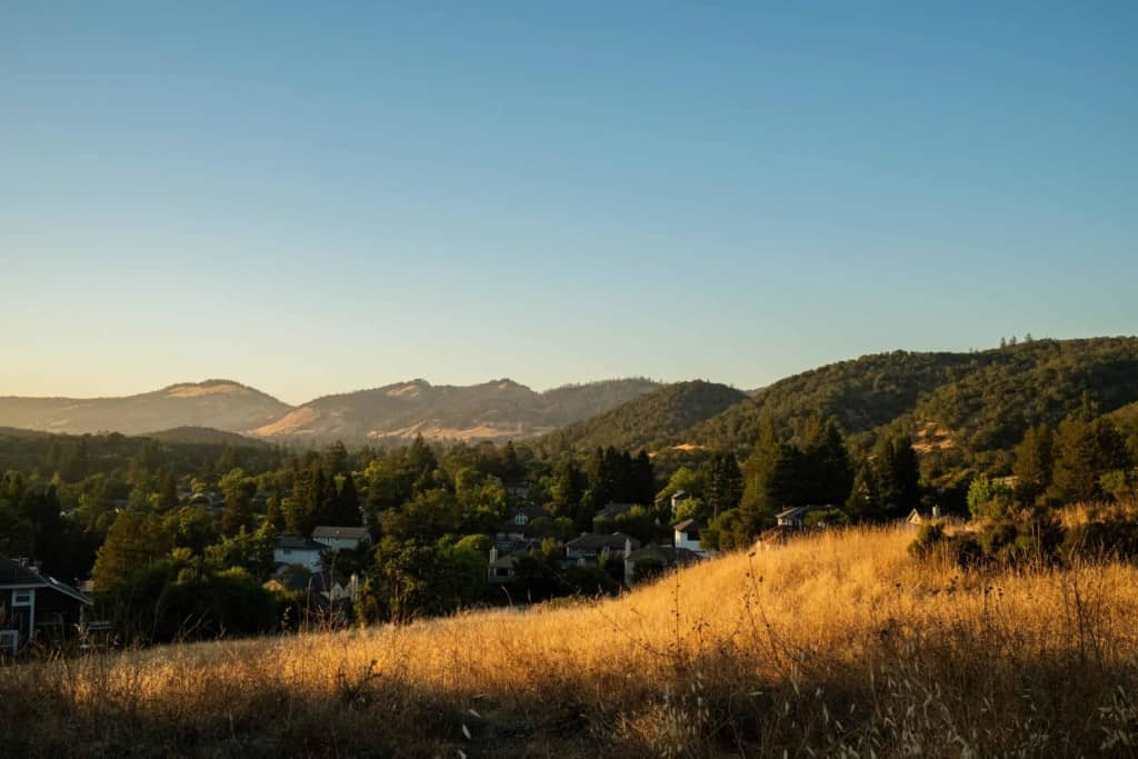 hillside view in Santa Rosa, CA