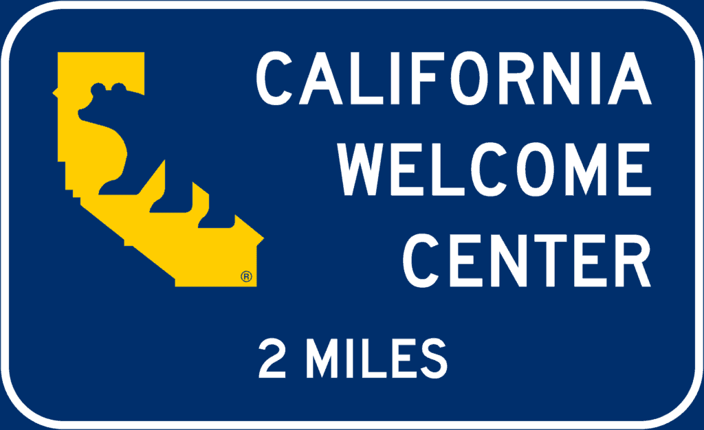 California Welcome Center sign
