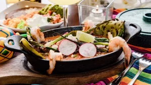 food in cast iron dish at Maracas Restaurant