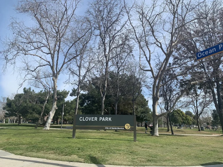 Clover Park, a dog-friendly park in Santa Monica, California
