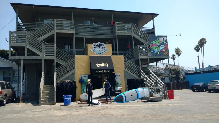 Cowell's Beach Surf Shop, a dog-friendly water recreation spot in Santa Cruz, California