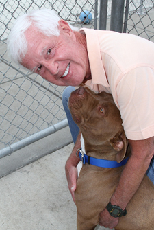 Dave Duffield and friend at Oakland Animal Services