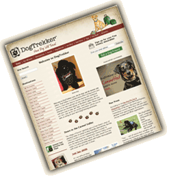 Screen shot of DogTrekker home page