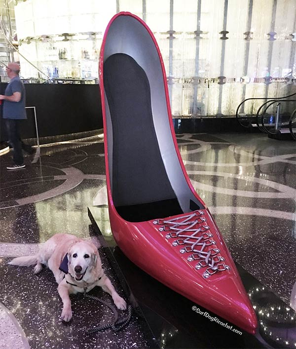 Giant high heel at Cosmo Hotel