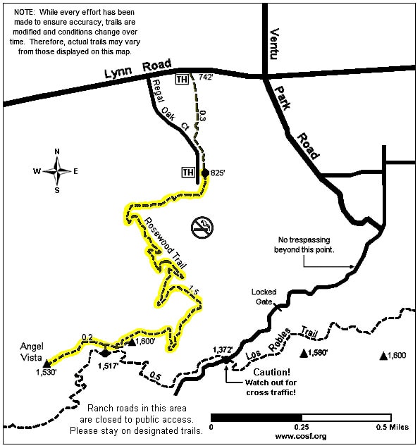 Map to Rosewood Trail