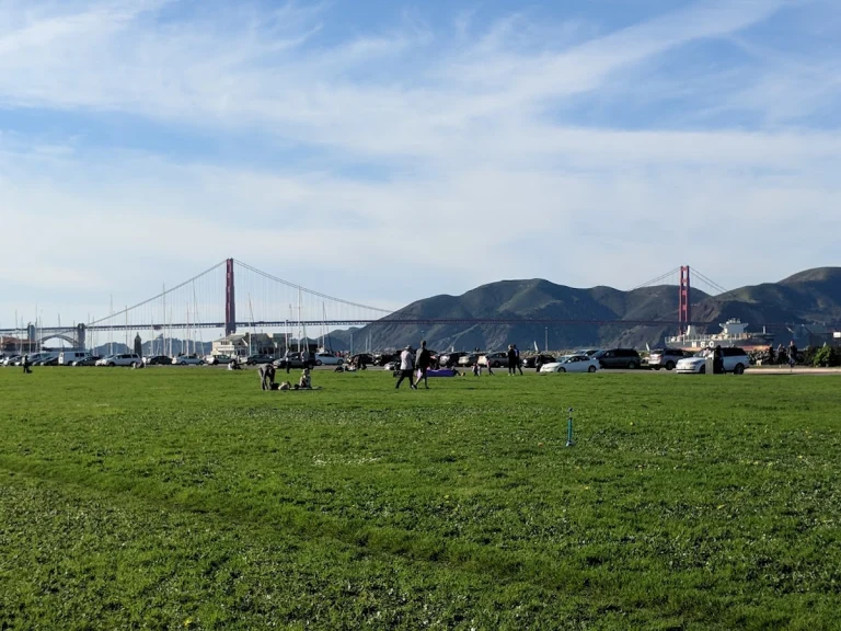 Marina Green, a dog-friendly park in San Francisco, California