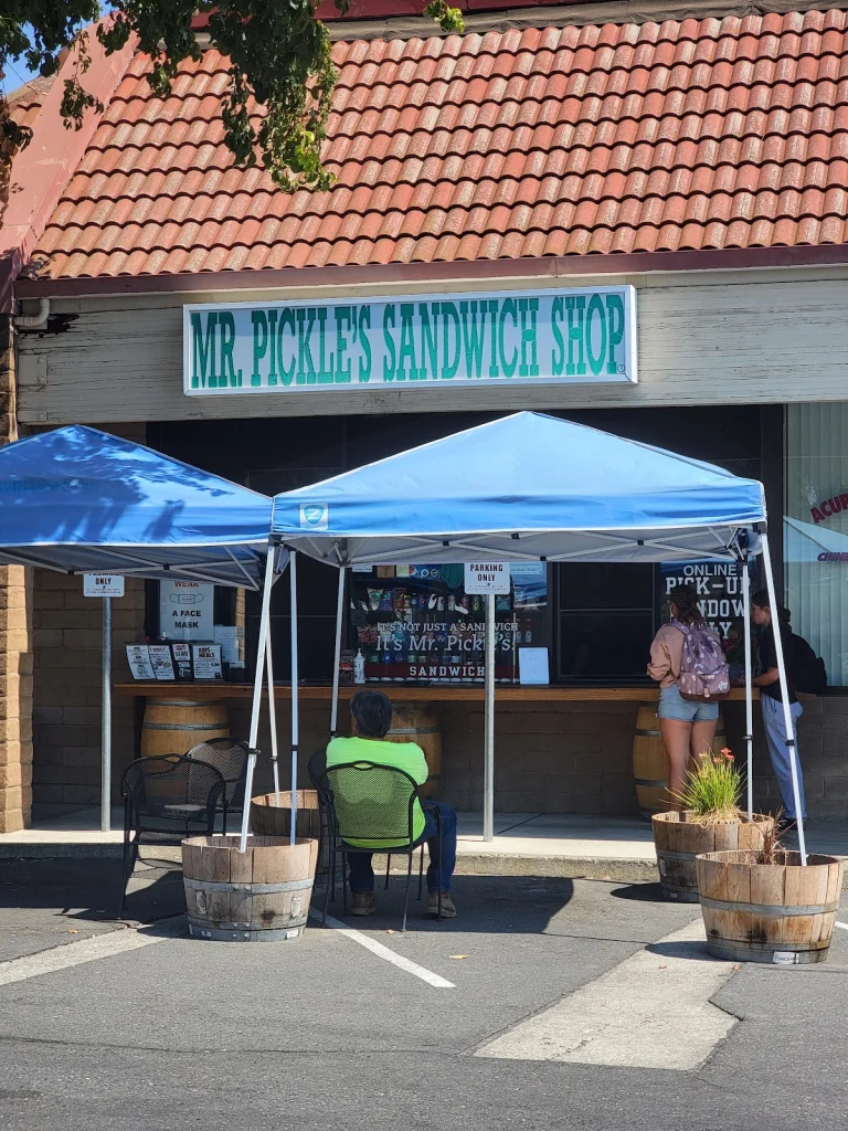 Mr. Pickle's Sandwich Shop, a dog-friendly restaurant in Vacaville, California