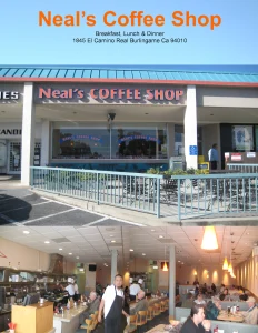Neal's Coffee Shop, a dog-friendly restaurant in Burlingame, California