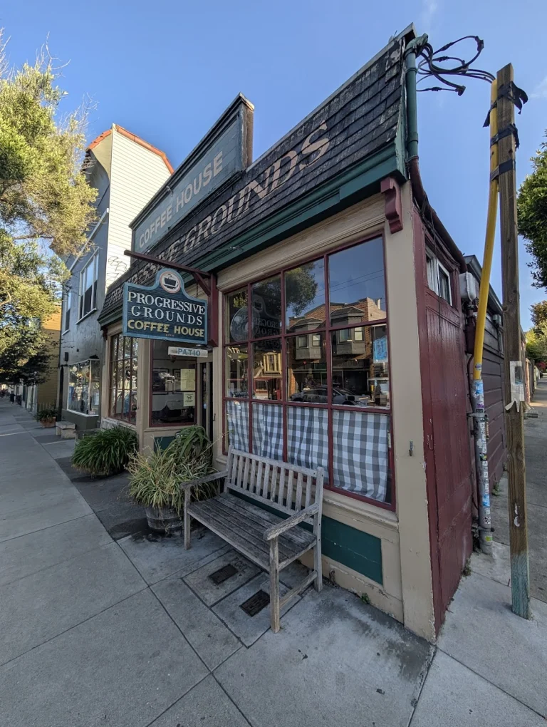 Progressive Grounds, a dog-friendly coffee shop in San Francisco, California