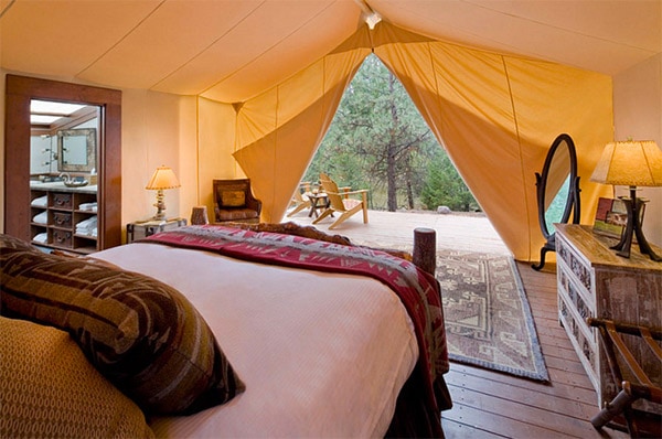 Fancy glamping tent