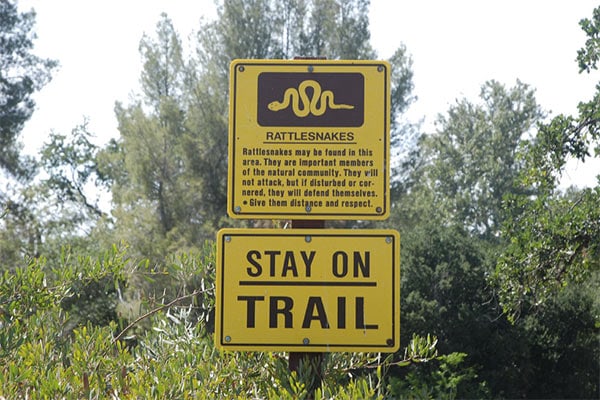 Rattlesnake danger sign