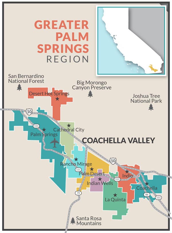Greater Palm Springs stylized map