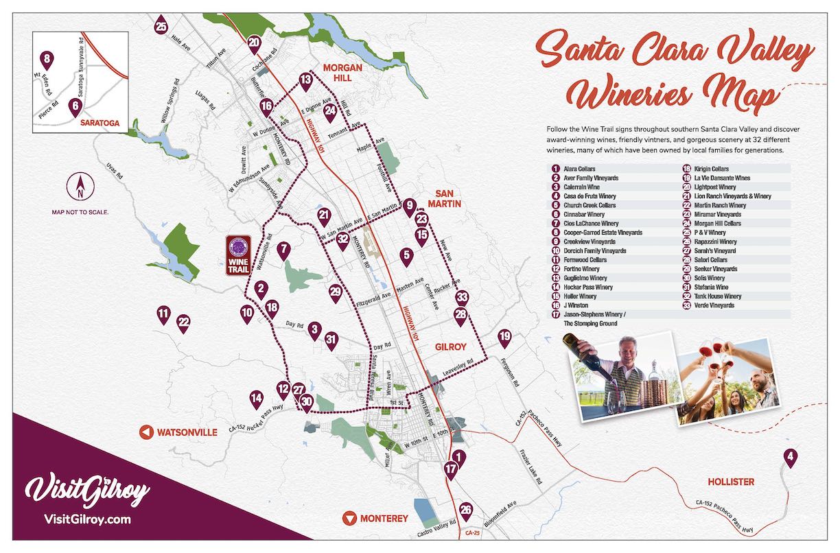 Santa Clara Valley wine trail map