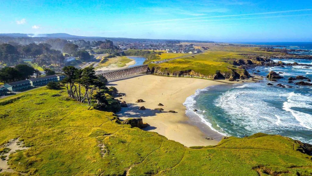 aerial view of Fort Bragg beach