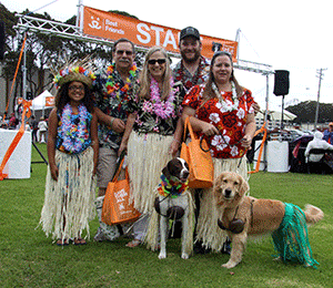 People and dogs dressed up at Strutt Your Mutt 2014