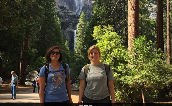 Jessica and her friend Britni in Yosemite