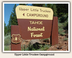 Upper Little Truckee Campground sign