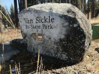Van Sickle Bi-State Trail entrance sign