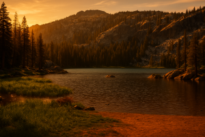 A vibrant dog park bathed in sunlight features abundant greenery with mature trees, offering ample shade for leisurely outdoor activities. In the distance is a well-equipped playground that presents an additional activity area. An inviting picnic table spreads out nearby, ideal for enjoying meals al fresco or taking relaxing breaks from play. A neatly-placed trash bin aids in maintaining the park's cleanliness for everyone's enjoyment. Dominating the scene is a generously wide dirt path gracefully curving through the expanse of grass, promising exploratory walks and lively fetch games.
