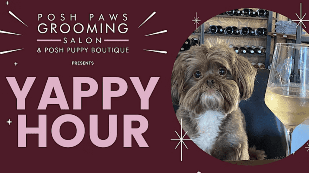 graphic banner that reads "yappy hour""