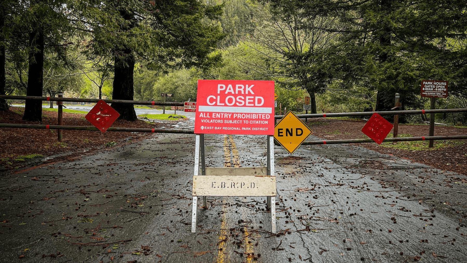 Closed park sign