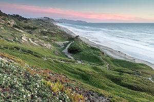 Fort Funston Coastal Sunset. Golden Gate National Recreation Area, California, USA.