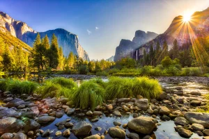 Sunrise over Yosemite Valley.