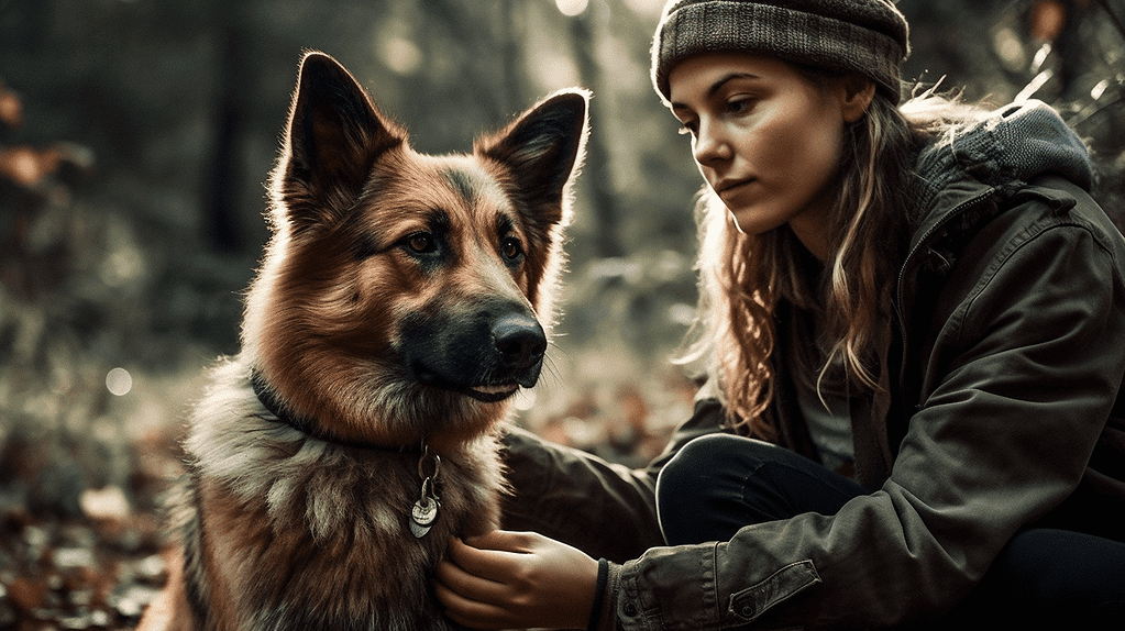 Trainer and dog bonding