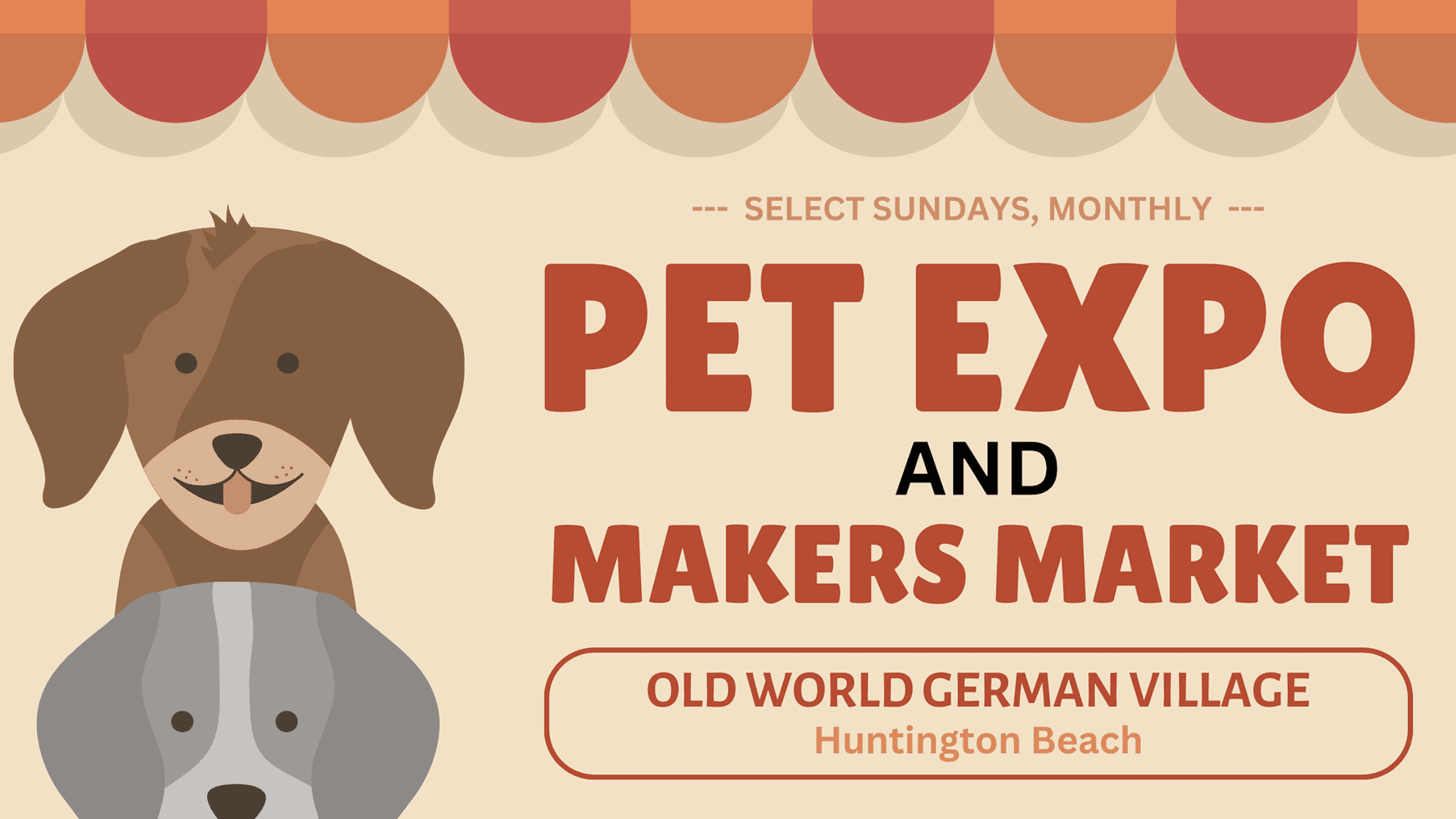 A graphic that reads "Pet Expo and Makers Market.