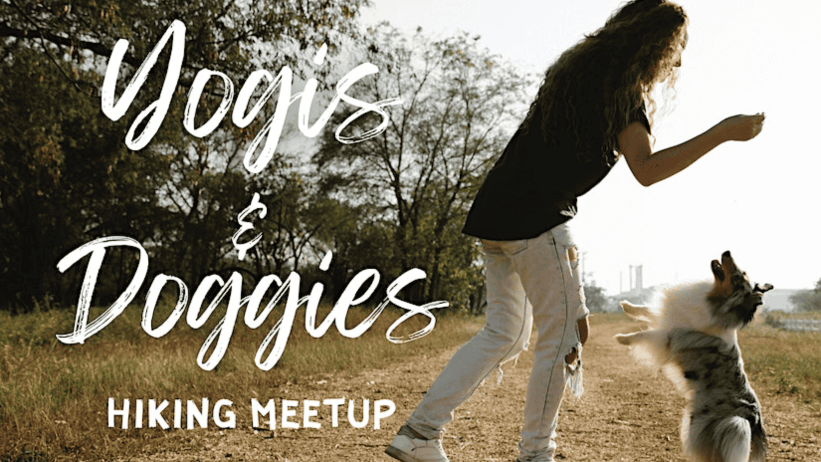 Yogis & Doggies Hiking Meetup graphic