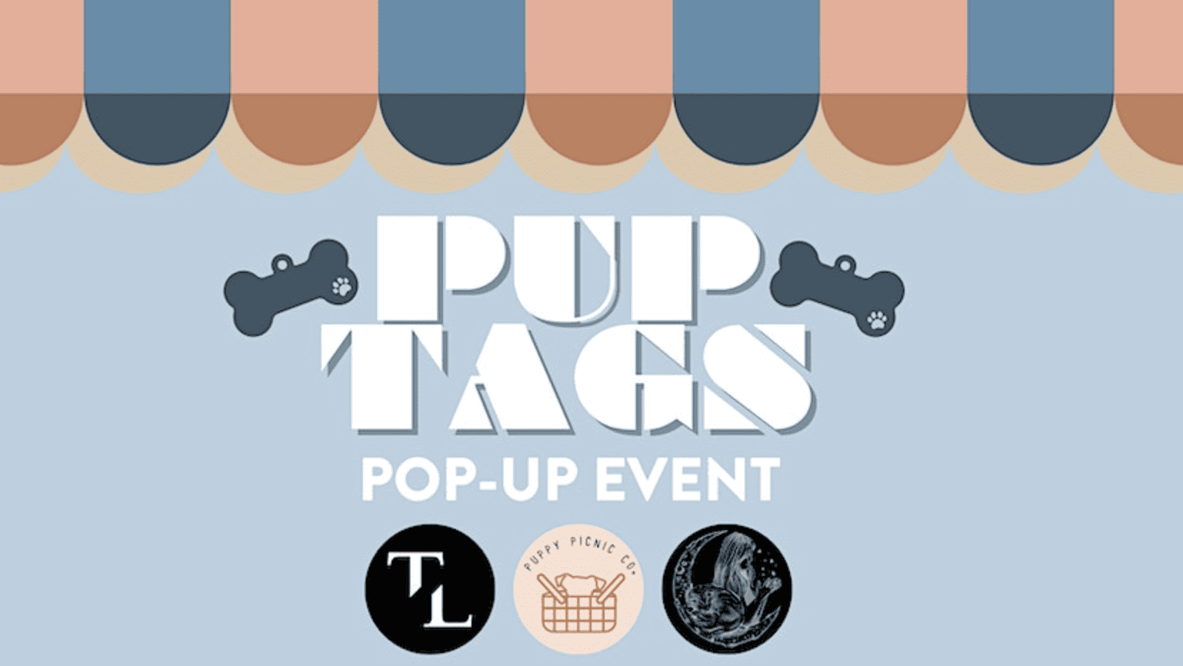 Graphic that says Pup Tags Pop-up Event