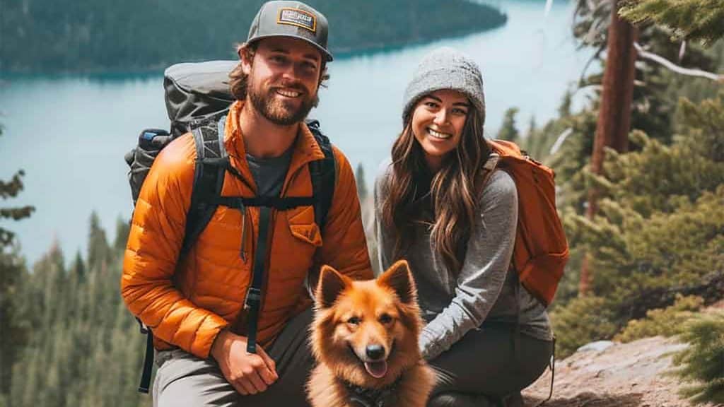 Couple and dog