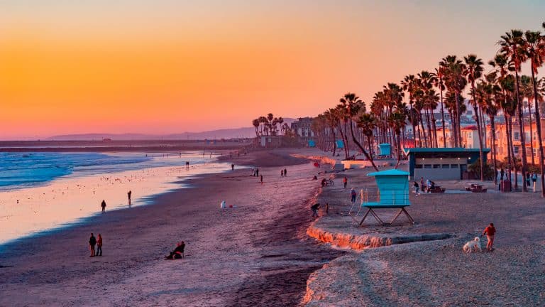 vibrant sunset on beach in Oceanside