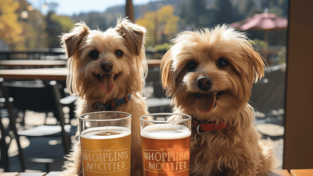 AI image of dogs with beer