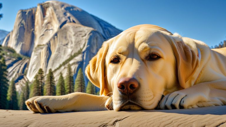 Big Yellow dog at Yosemite
