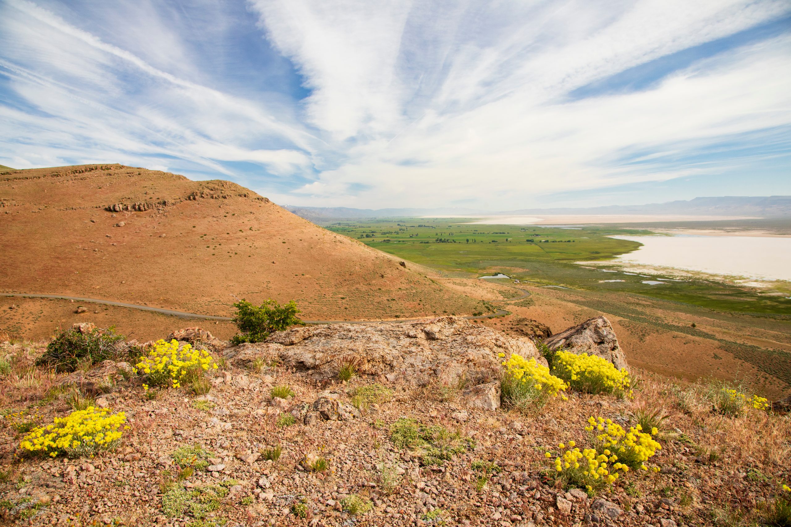 View of Surprise Valley in Modoc County California, USA from a high prominence to the east.