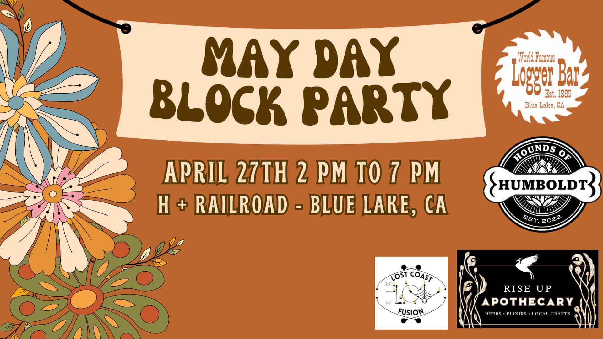 May Day Block Party banner