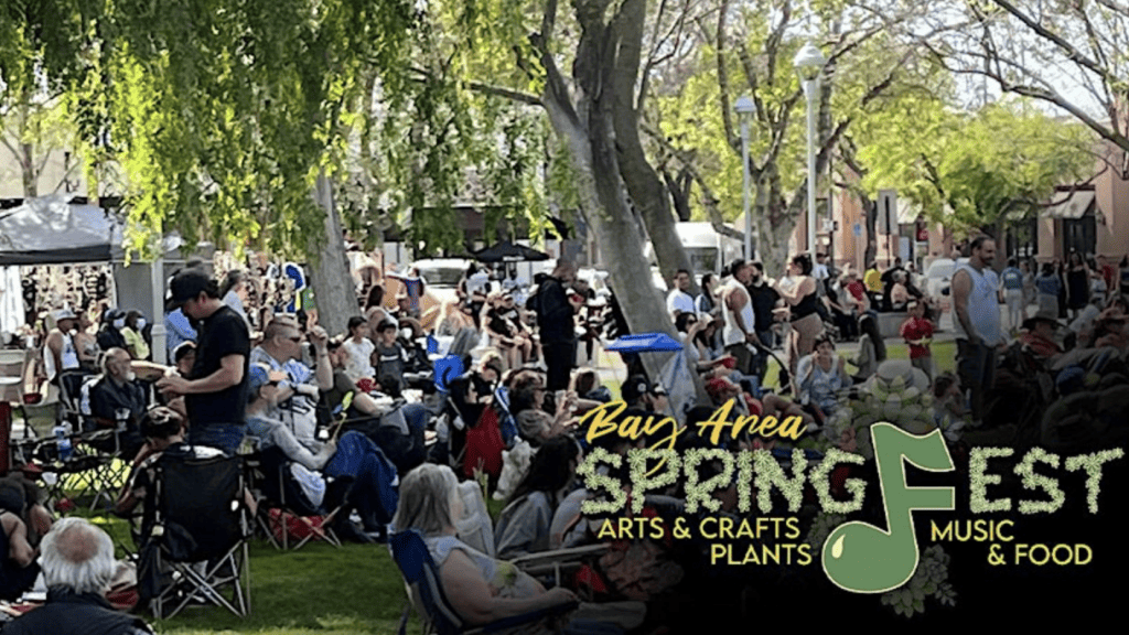 people sit in the park listening to music at Bay Area SpringFest