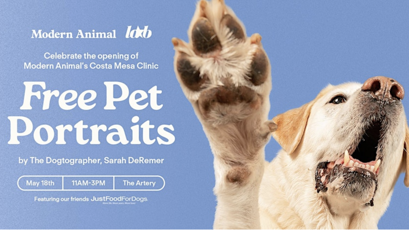 Unleash an afternoon of pure delight with The LAB's inaugural pet portrait event at our local clinic!