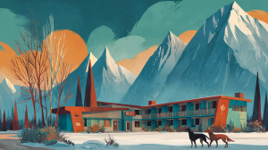 Codyransom in the style of keith negley a motel in bisop ca w 682120f8 8abc 4133 b6a6 05a3a4c12cae 0