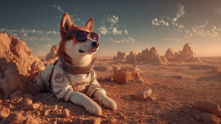 Astro the dog goes to mars --ar 169 --v 7