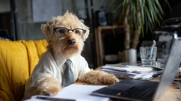 Taking your dog to work --ar 169 --v 7