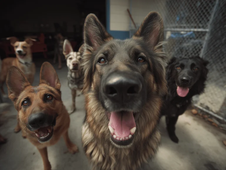 Hyper-realistic professional photo of several adopta