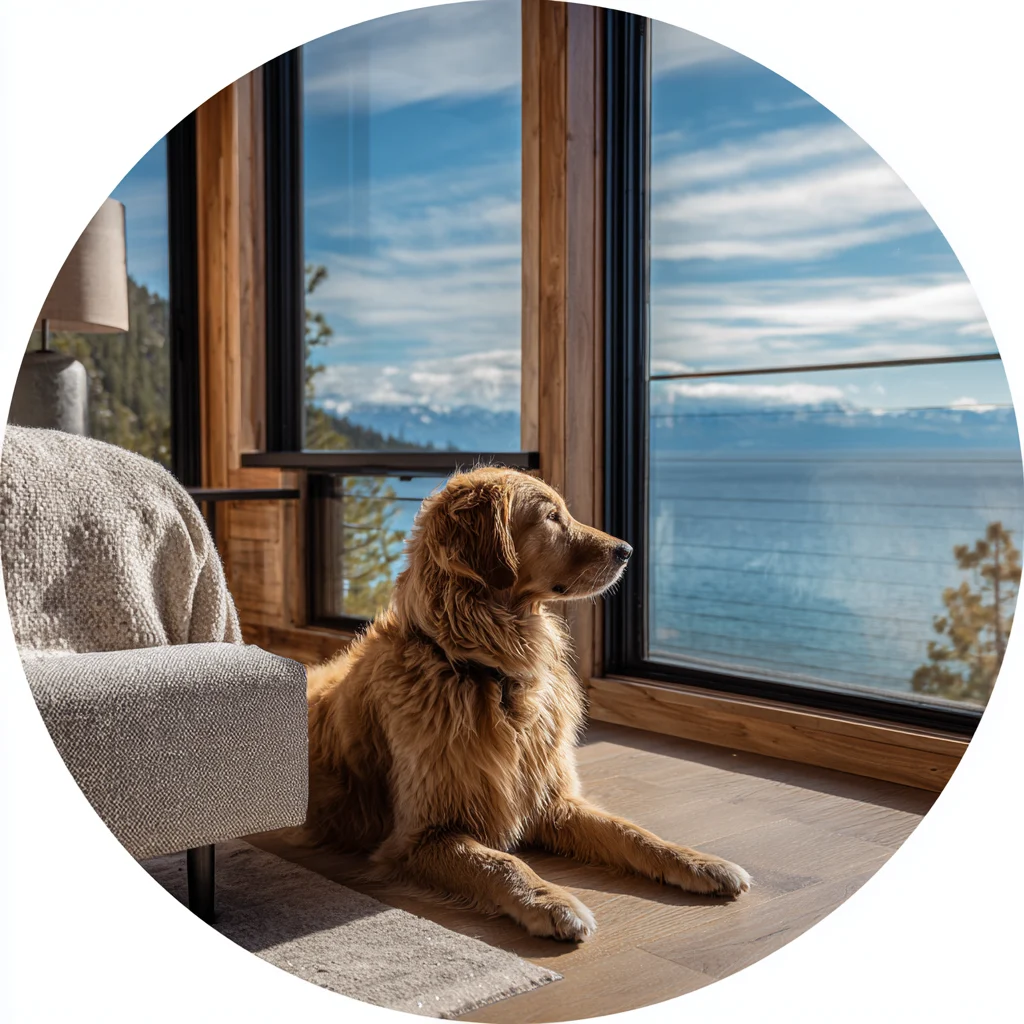 Dog in a hotel room