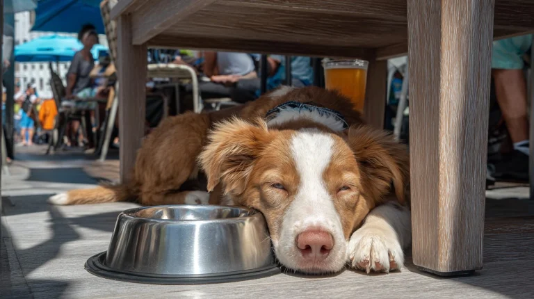 Codyransom photo of a sleepy dog under a table with a water b 2050d2d0 888a 4a22 850b 931d4167743a 0