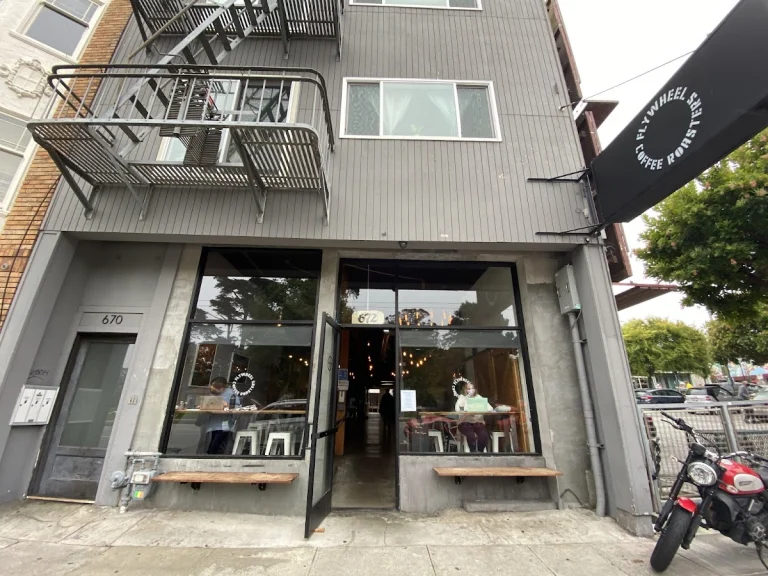 Flywheel Coffee Roasters, a dog-friendly coffee shop in San Francisco, California